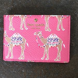 Kate Spade pink camel card holder